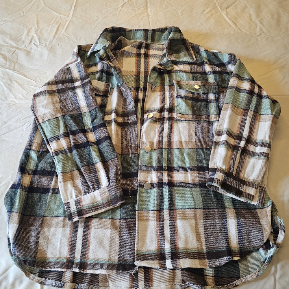 Plaid Flannel Shirt Jacket